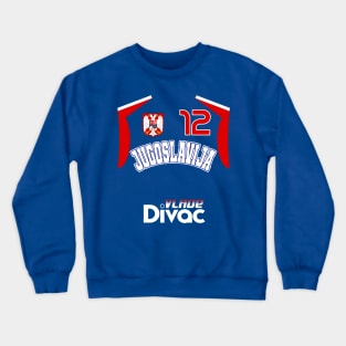 Vlade Divac Retro Yugoslavia Euro Basketball Fan Design Crewneck Sweatshirt